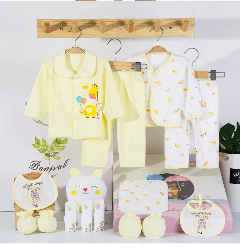 Bộ quần áo sơ sinh cotton cotton cho bé sơ sinh mùa hè 0-3 tháng 6 Đồ sơ sinh cho bé hộp quà sơ sinh