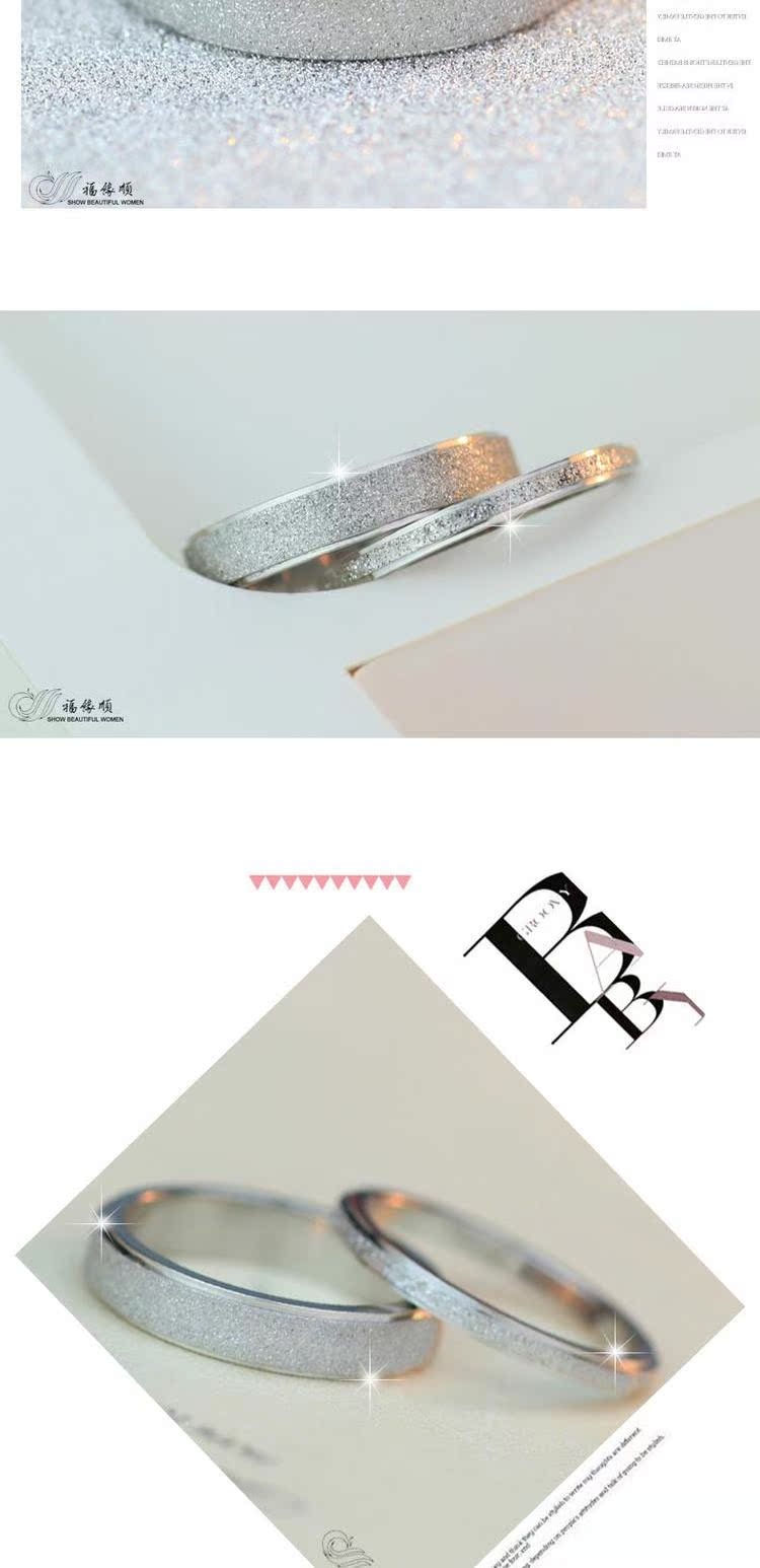 Nhẫn bằng thép titan bạc mờ tinh tế Đàn ông và phụ nữ trong chỉ số nhẫn nhẫn đuôi Hàn Quốc hàng trăm phụ kiện phù hợp nhẫn cưới bạch kim