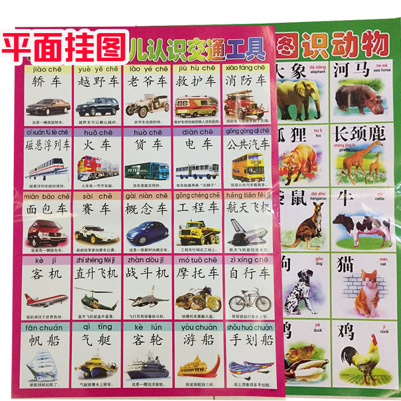 Baby early education flipchart Infant children enlightenment cognitive literacy Pinyin mathematics character plane flipchart 1 yuan a piece