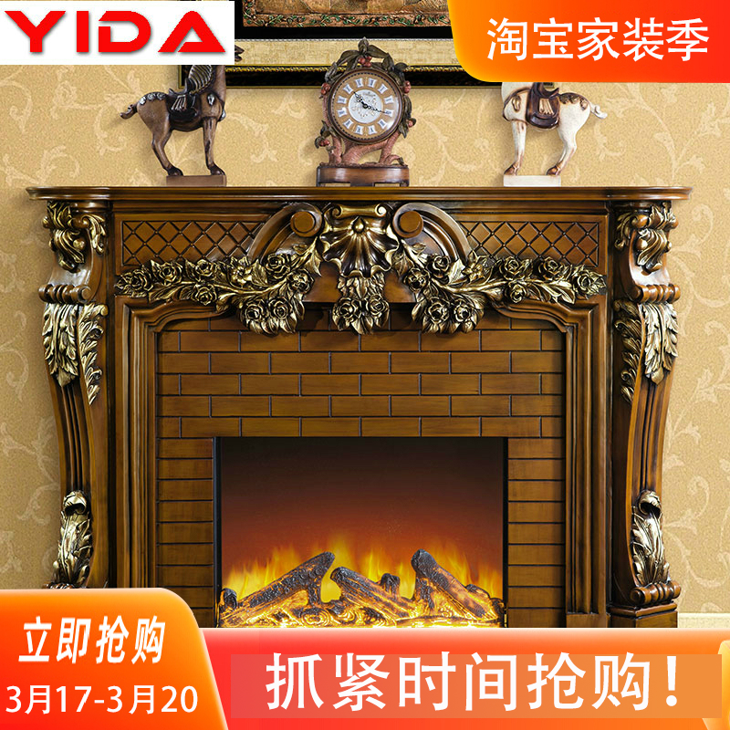 2 m European fireplace white American TV cabinet fireplace heating fireplace solid wood fireplace decoration cabinet fireplace core