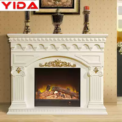 1 5-meter European fireplace decorative cabinet solid wood carved TV cabinet tracing gold electric mantel simulation fire fireplace core