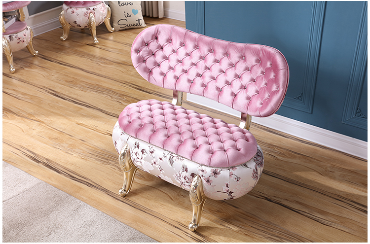 Tân cổ điển Châu Âu-phong cách sofa góc phòng khách bàn cà phê bí ngô phân sofa phân thay đổi giày phân vải sofa bộ hoàn chỉnh của đồ nội thất