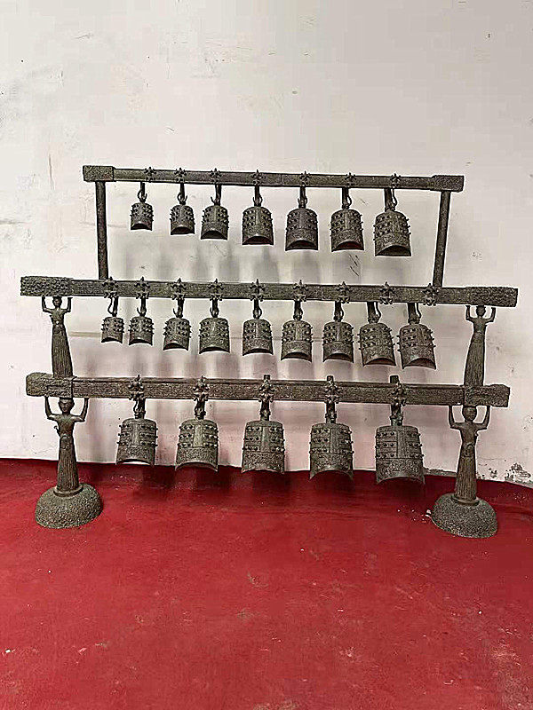 Antique Bronze Book of Three Bell Clock Clock Antique Fabric Collection