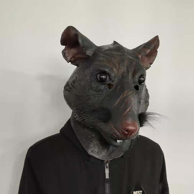 Plague Source Rat Head Mask Same Style Hero Horror Alliance Rat Head Horror Funny Cosplay Halloween