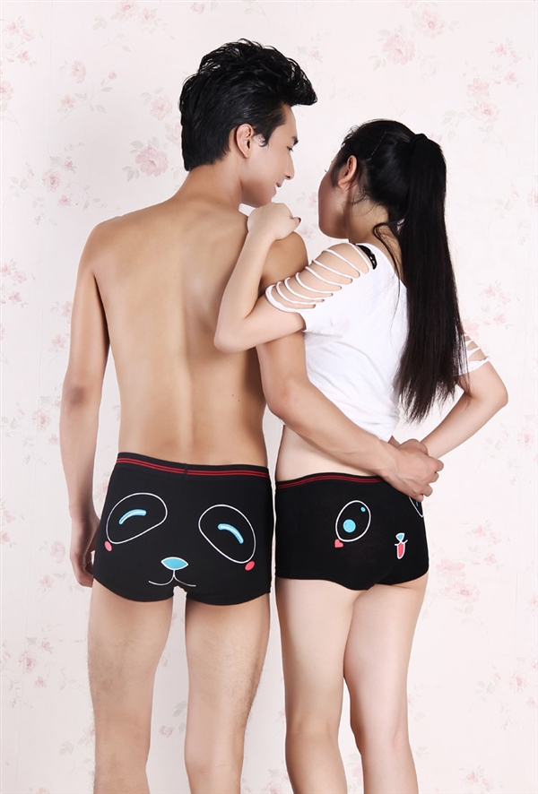 Quần short nam nữ gợi cảm, thoáng khí, đồ lót gợi cảm, cặp vợ chồng, đồ lót, đồ lót phẳng, đồ lót cotton gấu trúc quan ao lot nam