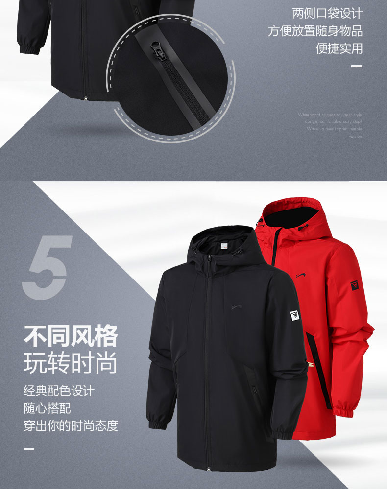 鸟 男 2019 xuân mới áo len thể thao đơn giản màu đen đỏ trùm đầu cỡ lớn - Áo gió thể thao áo khoác gió uniqlo nam
