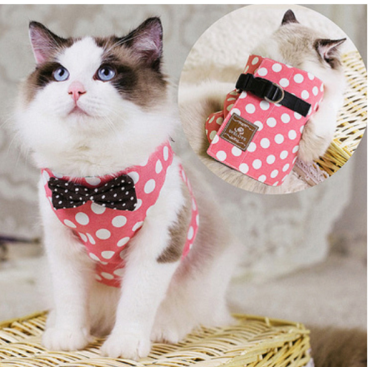 Mèo ngực ra dây xích thú cưng bằng vải cotton thoáng khí Dây thừng mèo dây với dây chống mèo - Cat / Dog hàng ngày Neccessities bình nước tự động cho chó