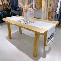 Nordic clothing store display table long table simple flowing table retro solid wood dining table creative tea table log large board table