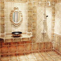 American Country Antique 300 Kitchen Toilet Tile Climbing Wall tiles Yellow Pastoral Retrospective Tile