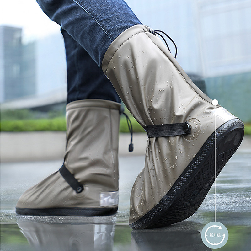 Rain shoe cover waterproof middle cylinder anti-slip rain adult male and female universal thickened abrasion resistant outdoor middle barrel foot cover silicone shoe cover