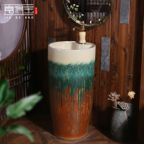 Gardeb vertical column basin floor type integrated column basin outdoor courtyard balcony wash basin