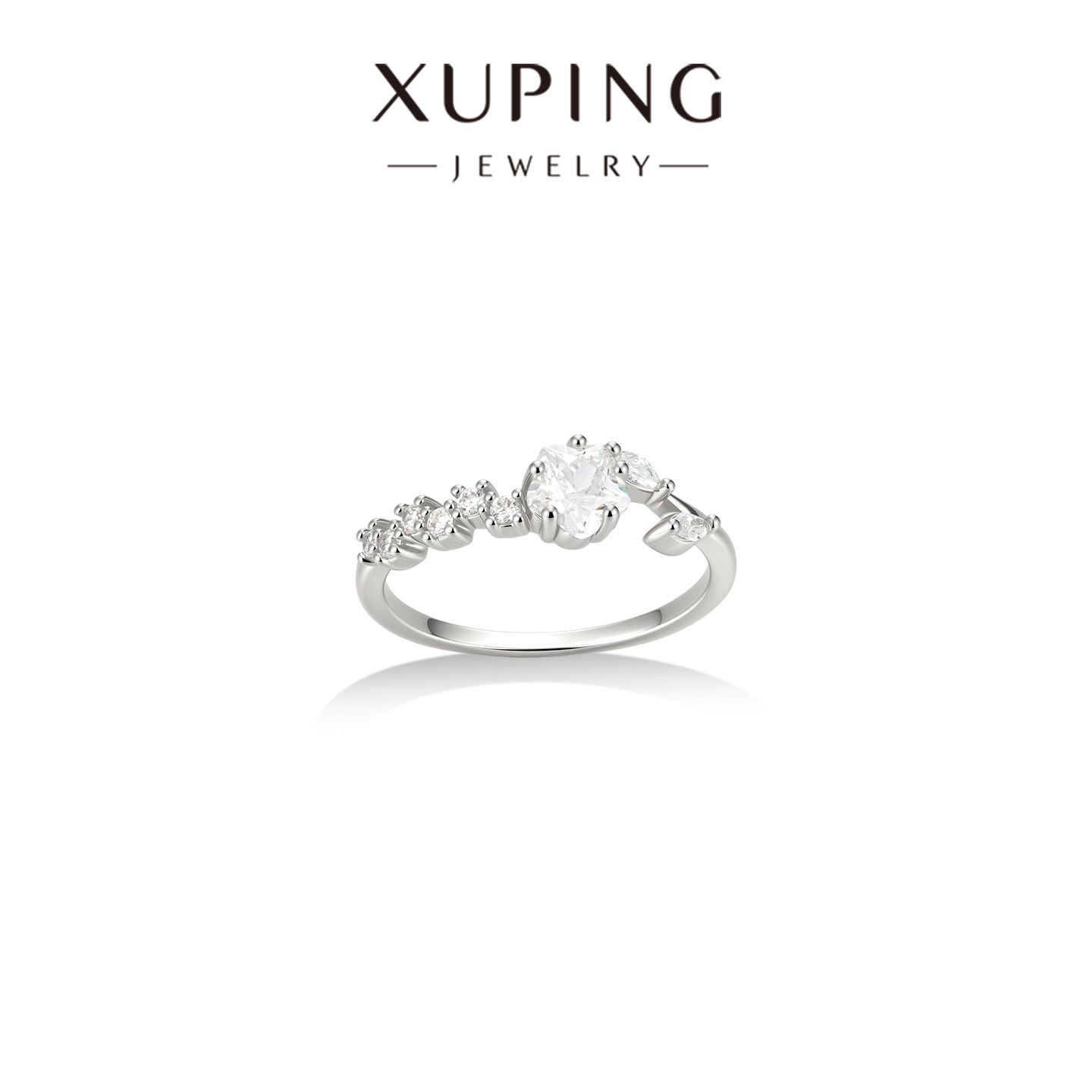 Xuping Flowers for You micro-paved plum blossom ring for women elegant and sweet temperament simple ins index finger ring