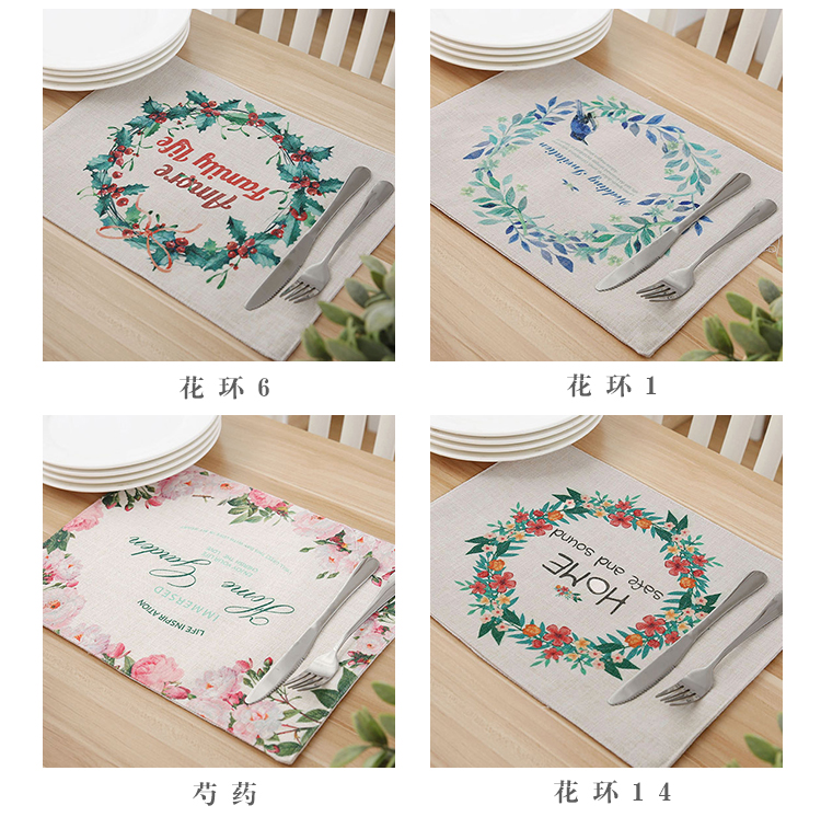 Dày hai lớp vườn bông placemat chống bỏng cách nhiệt pad vải placemat coaster bảng mat pad pad bát trà bát mat