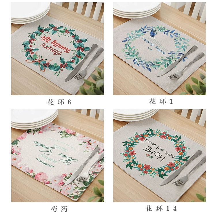 Dày hai lớp vườn bông placemat chống bỏng cách nhiệt pad vải placemat coaster bảng mat pad pad bát trà bát mat khăn phủ bàn