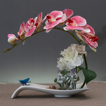 Eurostyle hand feel gum butterfly Lanflower art suit swinging piece minimalist home living room table decorated with fake floral silk floral decoration