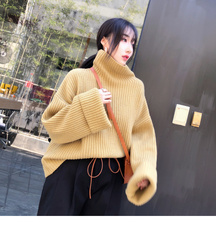 ◆ MMCO ◆ 2018 mùa thu mới khí chất áo len cao cổ dài tay áo len cổ điển giản dị đồ công sở nữ