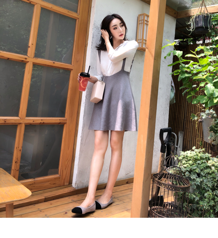 MMCO ◆ 2018 mùa thu sản phẩm mới eo đan dây đeo đầm eo cao là mỏng Một từ váy khí hoang dã váy nữ thời trang công sở nữ