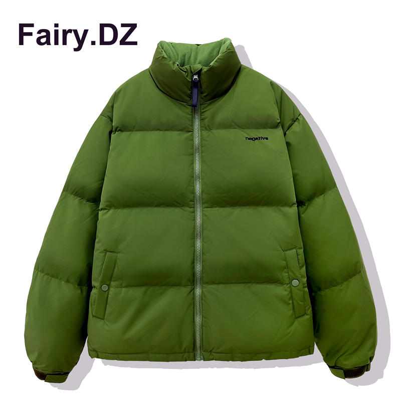 2025 New Short down Jacket for Women, Korean Style, Green, Casual, Loose, Trendy Brand, White Duck Down, Couple Style, Puffer Jacket