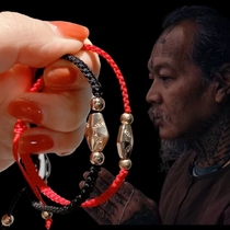 Dingding Buddha Amulet Thai Buddha Amulet You Small Treasury Hand Rope Bracelet Red and Black