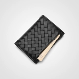 Мужской кожаный плетеный ультратонкий картхолдер, ключница для водительских прав для визитных карточек, из натуральной кожи