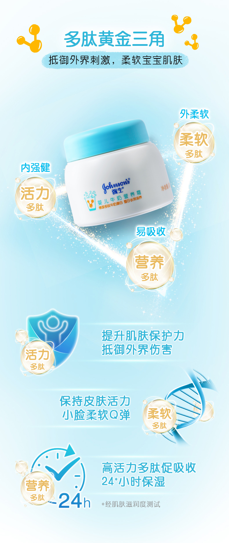 Johnson & Johnson Baby Sữa Kem dinh dưỡng 60g Kem dưỡng ẩm Da dưỡng dưỡng dưỡng da cho trẻ em Kem dưỡng da cho trẻ em