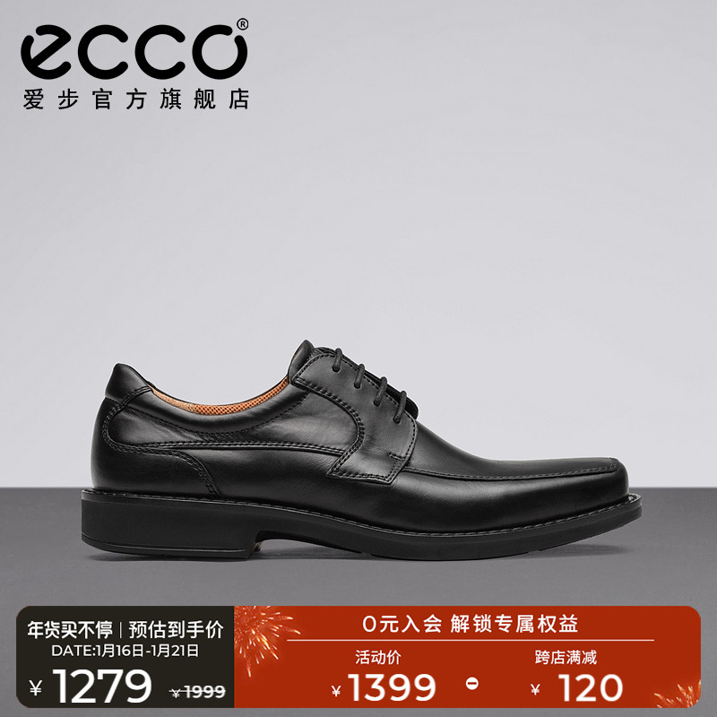 ECCO Aibu Business Dress Shoes Leather Shoes Men's Casual Shoes Derby Shoes Low Top Men's Shoes 600294