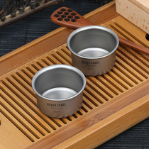 Range Rover outdoor pure titanium Kung Fu small teacup tea cup Leisure home portable handy metal wine cup cup 35ml