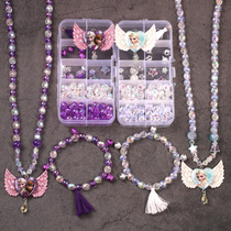 Childrens Beaded Girl toys Puzzle handmade DIY making material bag Bracelet Necklace jewelry Princess wear beads