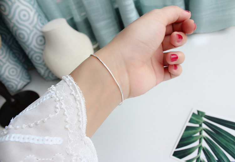 Phiên bản Nhật Bản và Hàn Quốc của dây chuyền rắn tinh xảo tối giản S925 sterling bạc vòng chân nữ mô hình quà tặng sinh nhật vòng chân cho nữ
