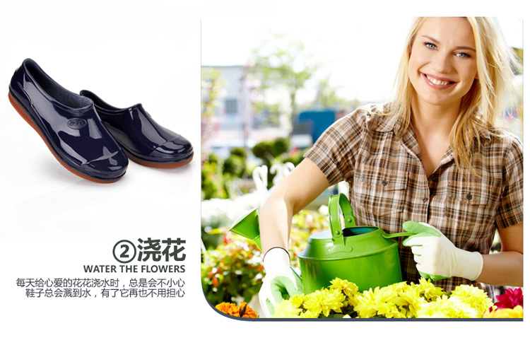 Tiền gấp đôi chính hãng giúp giày trượt tuyết Yuanbao nữ Giày đi mưa nam không thấm nước Giày ngắn ống có đáy giày chống trơn trượt ủng bảo hộ