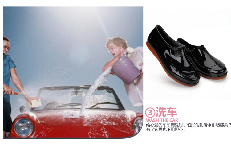 Tiền gấp đôi chính hãng giúp giày trượt tuyết Yuanbao nữ Giày đi mưa nam không thấm nước Giày ngắn ống có đáy giày chống trơn trượt ủng bảo hộ