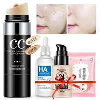 Han Wei Hydrating Light Concealer CC Stick Moisturising Hydrating Isolation BB Cream Cleansing Cotton Makeup Set - Bộ trang điểm bảng phấn mắt cho người mới bắt đầu