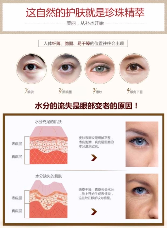Kem dưỡng ẩm mắt Boquan Ya Pearl Pristine dưỡng ẩm chăm sóc mắt Kem dưỡng ẩm làm dịu mắt