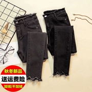 Quần đen nữ mùa thu đông 2018 legging mới mặc quần bó cộng với quần jeans ống nhung dày đa năng