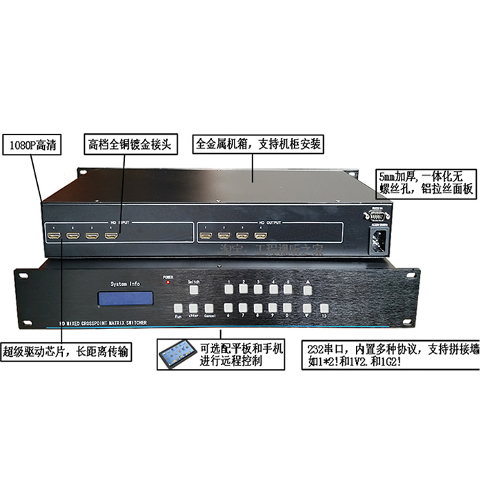 HDMI0404 matrix HDMI matrix 4 in 4 out HDMI0404 support Blu-ray decryption EDID management