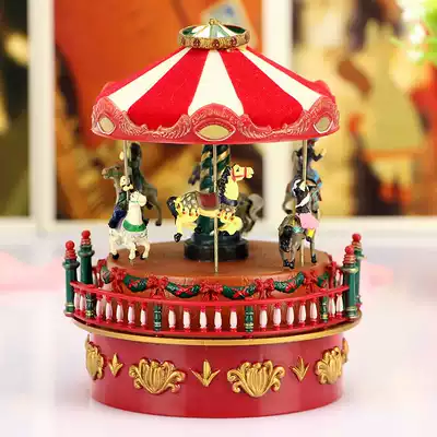 Christmas merry-go-round music box Music Box ornaments 10-year-old girl birthday gift children's girlfriends Princess