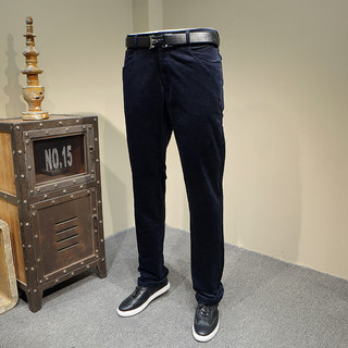 Aijia Casual Pants for Men, Autumn and Winter, Velvet, Dark Color, Straight Leg, Mid-High Waist, Slightly Elastic, Fashionable Casual Long Pants 6136