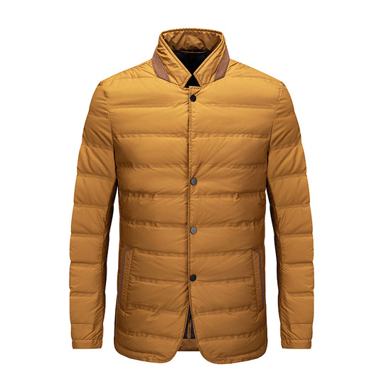 Niaojia shear mark stand collar abajo chaqueta de manga suelta para hombres jóvenes pato blanco abajo moda casual top 94073