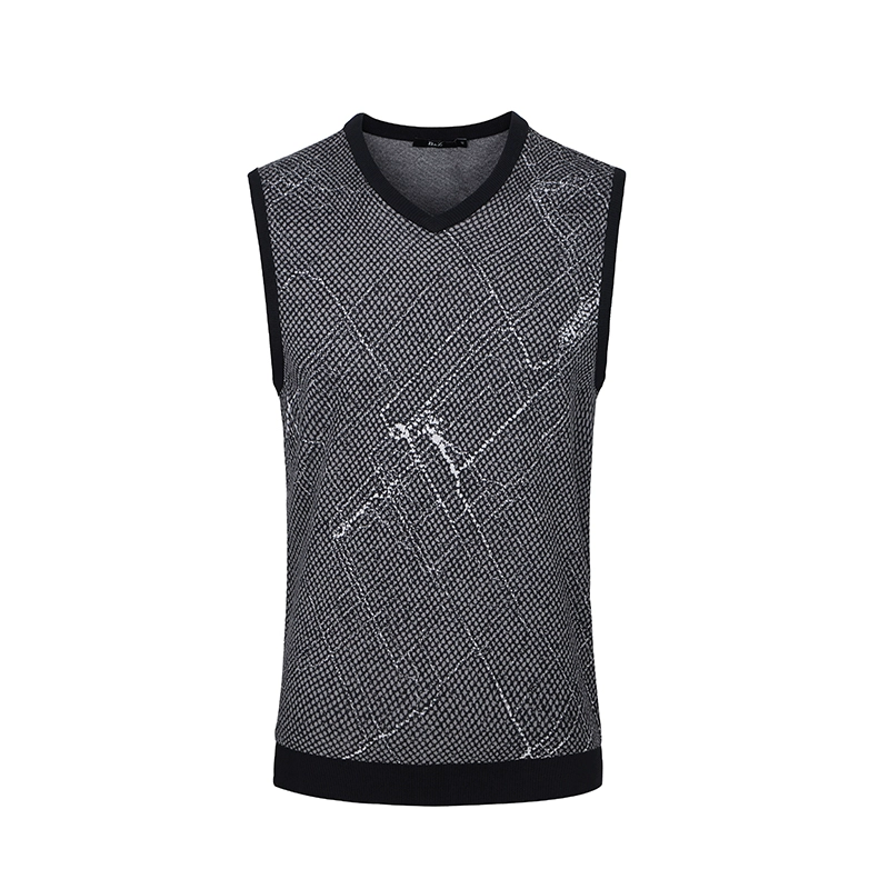 Báo chim nam vest áo thun cotton cotton mùa xuân và mùa thu chạm đáy áo trẻ trung cổ chữ V vest xám ao ba lo nam