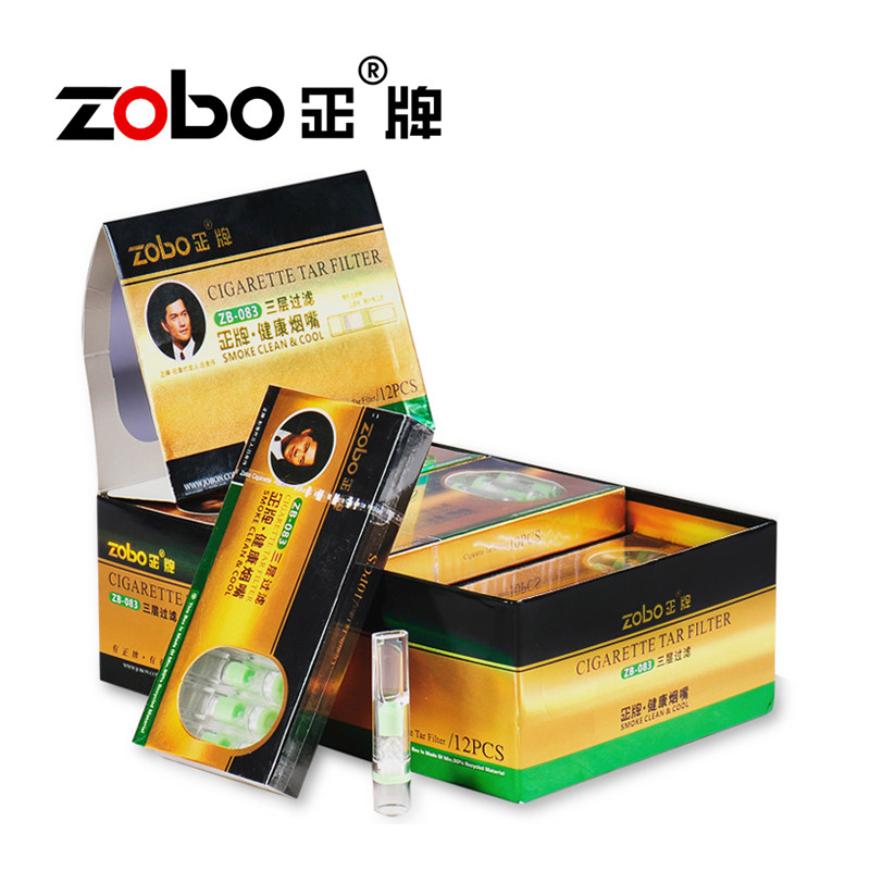 zobo positive plate Cigarette Holder Abandonment Type Filter Disposable Double Millipore Filter Male and female tobacco cigarettes
