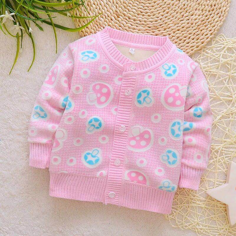 Áo khoác bé gái mùa thu 2018 cho bé cộng với áo nhung trẻ em cardigan cho bé mùa xuân và mùa thu nữ áo khoác nữ ngoại quốc kho báu áo phao dáng dài cho bé gái