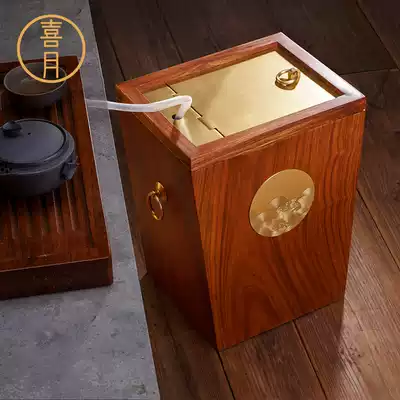Xiyue new Chinese mahogany kung fu tea bucket storage bucket waste bucket rosewood tea ceremony tea bucket household