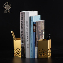 Joymoon New Chinese creative pen holder Multi-functional book clip book leaning on book standout book blocking book room swing-like room soft dress
