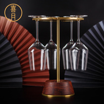 Xiyue style modern simple brass creative high-end wine glass rack decoration wine household model room wine cabinet