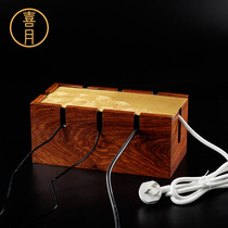 Joymoon Solid Wood Wire Containing Box Power Cord Plugboard Socket socket Desktop Wire Box Set wire box Large capacity