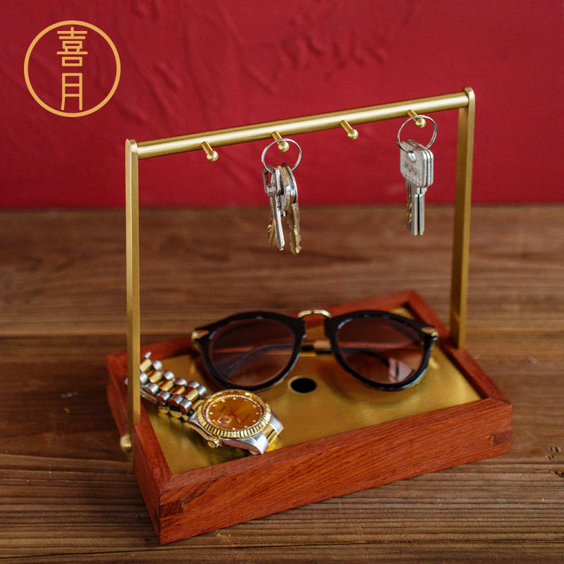 New Chinese Genguan Key Containing Box Tray Shoe Cabinet Entrance Door Doorway Creative Set Zero Money Debris Shelf Pendulum