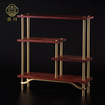 Red Wood Bou Ancient Shelf Small Flower Pear Wood New Chinese Purple Sand Pot Shelf Tea Set Multi Treasure Cabinet Table Swing Piece