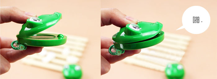 Chi Mei ếch nhựa castanets Đồ chơi bộ gõ cho trẻ em Đồ chơi hoạt hình ếch Allegro Đồ chơi giáo dục sớm cho trẻ em - Đồ chơi nhạc cụ cho trẻ em đàn gỗ cho bé