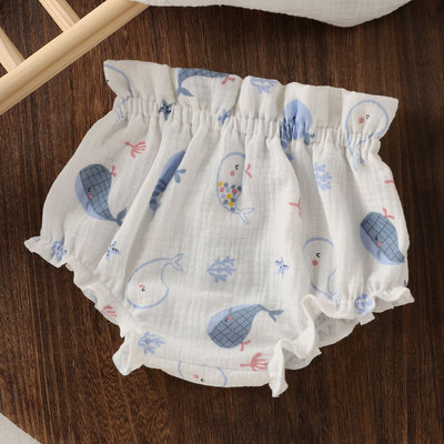 Pp Baby Summer Pure Cotton Thin Beige Base Shorts — 4