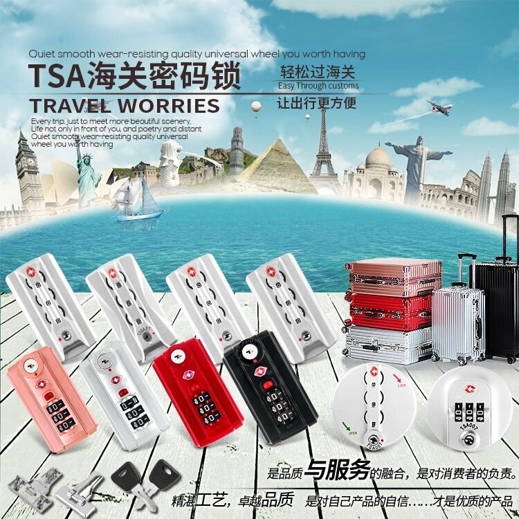 Luggage Lock Repair Hardware Accessories Suitcase Lock Buckle Trolley Case Tsa007 Combination Lock Travel Case Replacement Handle